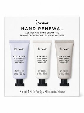 Karuna Hand Renewal Age-Defying Hand Cream Trio Collagen Peptide Ceramide